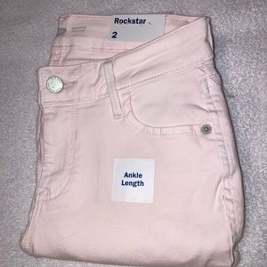 Old Navy NWT Rockstar Ankle Length Sz 2 Pink Super Skinny Jeans